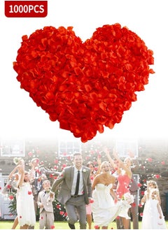 Beirui 1000-Piece Artificial Rose Petals For Flower Decoration Red 5x5.5cm  - Image 1