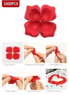 Beirui 1000-Piece Artificial Rose Petals For Flower Decoration Red 5x5.5cm  - Image 2