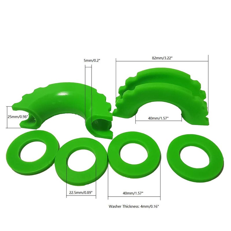 Acando Store Pack of 2 D-Ring Shackle Isolators With 4 Pieces Washer for 0.75 Inch Gear Design - Fits Standard 3/4" Shackle, Protects Bumper, Reduces Rattling - 2 Years Warranty (Green) - Image 2