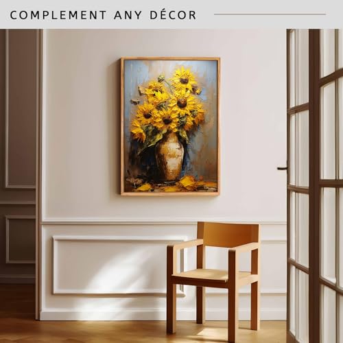 Sunwes Canvas Floater Frame for 1” to 1 1/4” Deep Gallery-Wrapped Canvas, Modern Wood-Look Floating Frame for Finished Wall Art, Oil Paintings for Gallery Bedroom Studio, Made in USA​(Light Brown,8x8inch) - Image 3