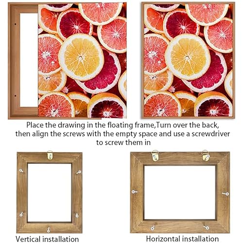 Sunwes Canvas Floater Frame for 1” to 1 1/4” Deep Gallery-Wrapped Canvas, Modern Wood-Look Floating Frame for Finished Wall Art, Oil Paintings for Gallery Bedroom Studio, Made in USA​(Light Brown,8x8inch) - Image 4