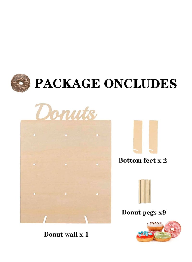 SYOSI Wooden Donuts Stand, Doughnut Stand Display Holder for Wedding Patry Birthday Decorations, Kitchen, Shop, Dount Hole Baker, Kids Mini Donuts Favors, Donut Parties, Sweets Tables - Image 5