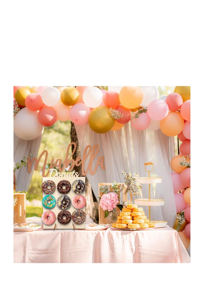 SYOSI Wooden Donuts Stand, Doughnut Stand Display Holder for Wedding Patry Birthday Decorations, Kitchen, Shop, Dount Hole Baker, Kids Mini Donuts Favors, Donut Parties, Sweets Tables - Image 4