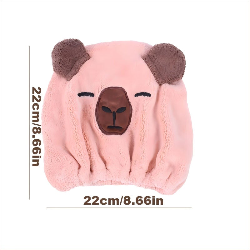 Brown Capybara Towel Headband 1pc Super Absorbent Quick Dry Unisex - Image 3