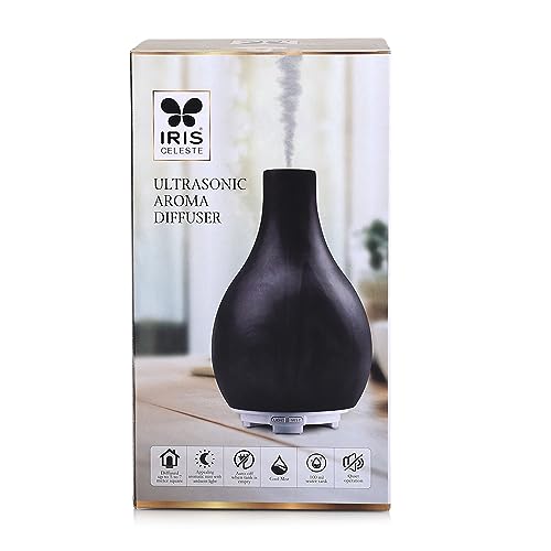 Iris Celeste Ultrasonic Humidifier Aroma Therapy Diffuser for Home Fragrance with 7 colour Changing LED Lights- Colour White (Black) - Image 4