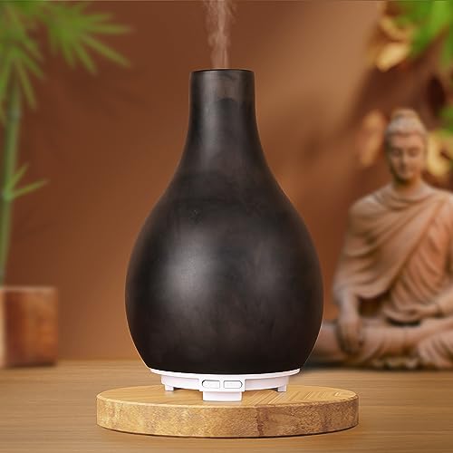 Iris Celeste Ultrasonic Humidifier Aroma Therapy Diffuser for Home Fragrance with 7 colour Changing LED Lights- Colour White (Black) - Image 1