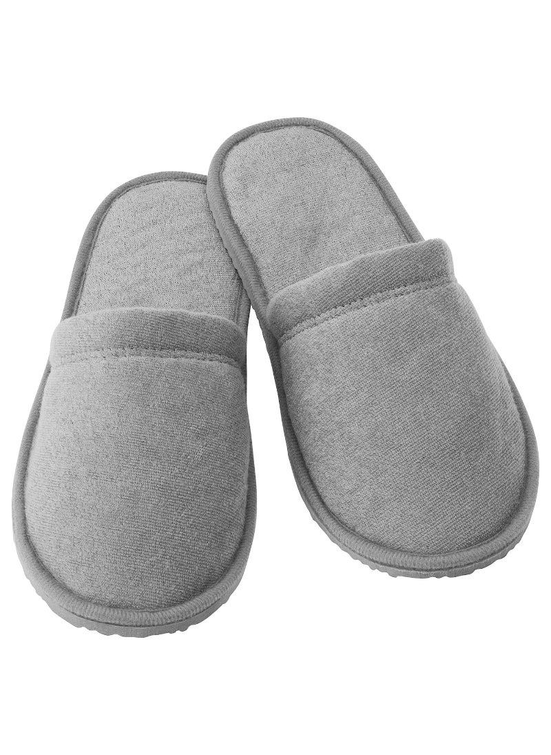 Comfortable Indoor Slippers, S/M Grey Plush and Cozy Footwear for Home
