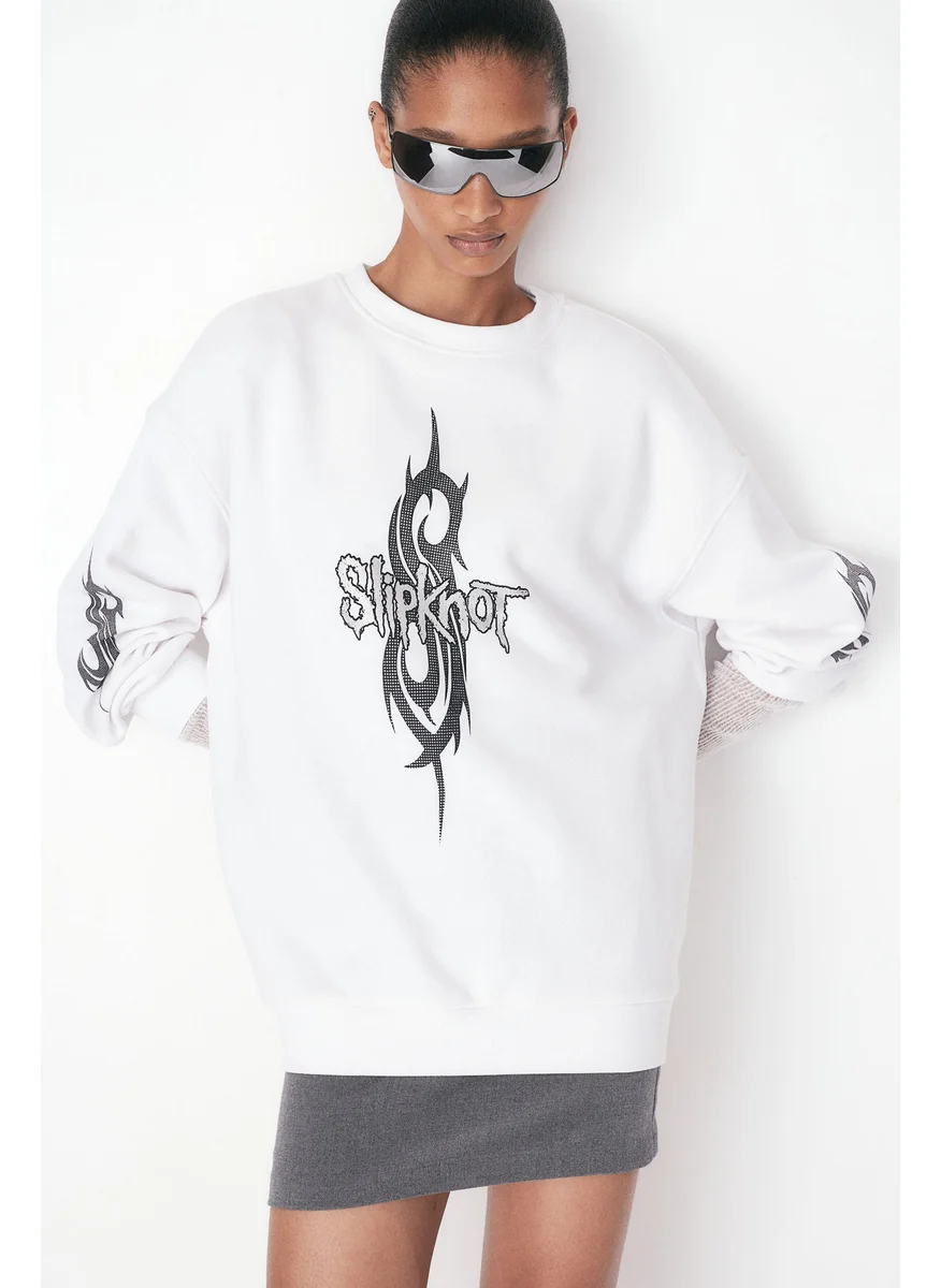 اتش اند ام Oversized Printed Sweatshirt