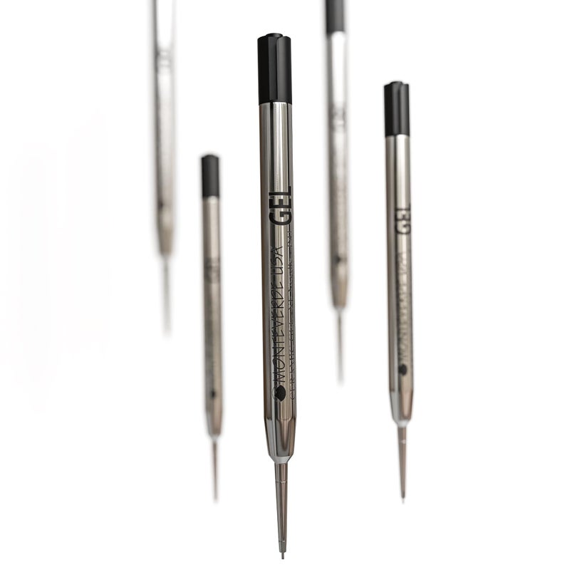 Monteverde Capless Gel Refills to Fit Parker-Style Ballpoint Pens, 0.5mm Extra Fine Needle Point, Black, 2-Pack, Smooth Writing Technology for Parker, Conklin, Schmidt, and More - Image 5