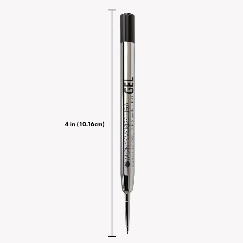 Monteverde Capless Gel Refills to Fit Parker-Style Ballpoint Pens, 0.5mm Extra Fine Needle Point, Black, 2-Pack, Smooth Writing Technology for Parker, Conklin, Schmidt, and More - Image 3
