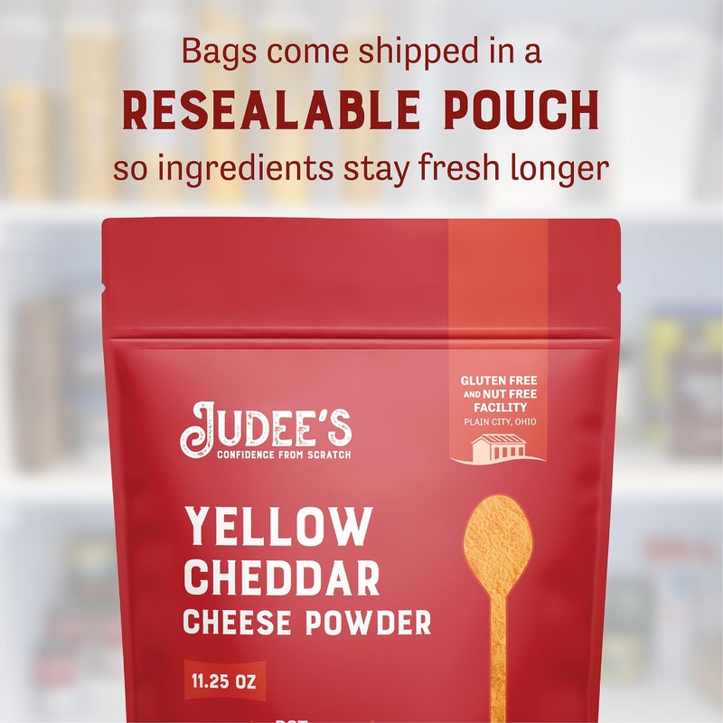 Judee's Gluten Free Yellow Cheddar Cheese Powder - Sauces & Soups with Cheddar Powder Seasoning - Pasta & Macaroni with Powdered Cheese - Non-GMO & Gluten-Free for Dietary Needs - 11.25 oz - Image 5