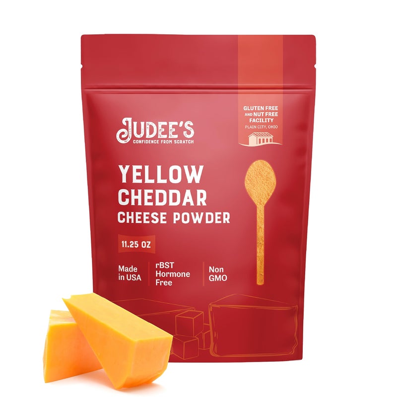 Judee's Gluten Free Yellow Cheddar Cheese Powder - Sauces & Soups with Cheddar Powder Seasoning - Pasta & Macaroni with Powdered Cheese - Non-GMO & Gluten-Free for Dietary Needs - 11.25 oz - Image 1