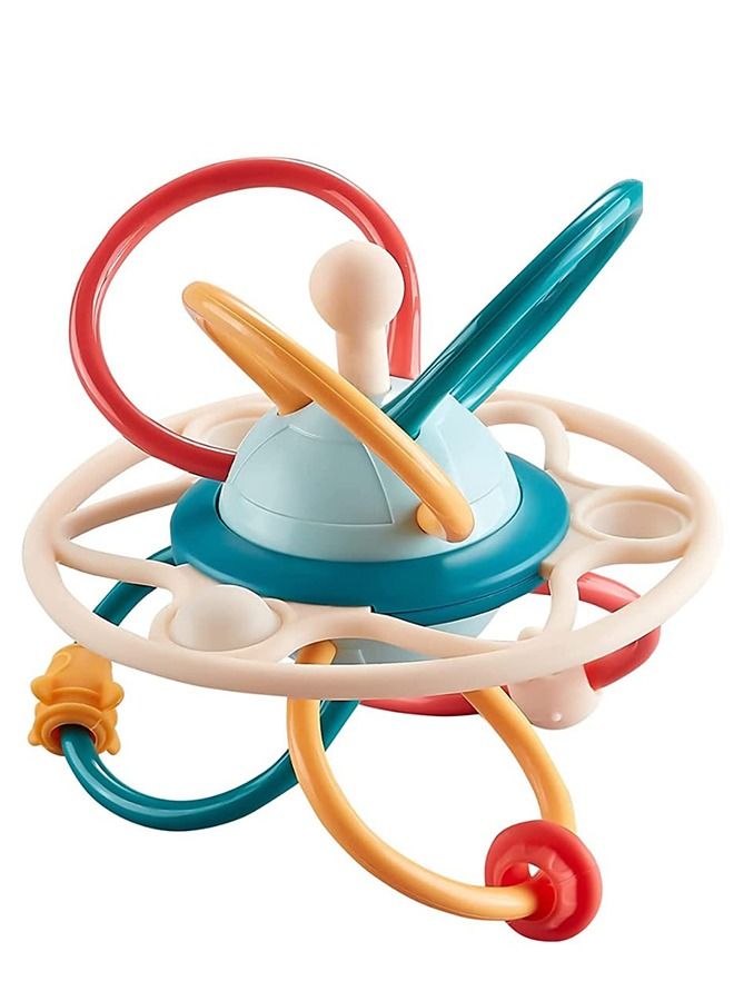 بيبي ألعاب عضاضة كرة خشخشة للأطفال من بايبي للأطفال الصغار لتهدئة اللثة ، غير سامة مع كرة تمسك عضاضة يدوية لتسنين الطفل ، حلقة للرضع 360 درجة للأطفال البنات والأولاد هدية للمضغ متعددة الألوان - Image 1