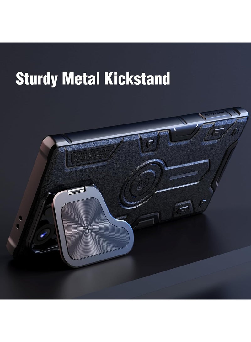 عام العلبة لهاتف Samsung S24 Ultra مع غطاء كاميرا 2 في 1 وحامل معدني، متوافقة مع MagSafe، حافظة صلبة مضادة للصدمات عسكرية الجودة توفر حماية متينة لهاتف Galaxy S24 Ultra. - Image 3