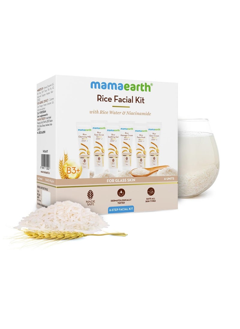 Mamaearth Mamaearth Rice Facial Kit With Rice Water and Niacinamide for Glass Skin   60 g  Salon Like Glowing Skin in 6 Easy Steps   Improves Skin Texture  Instant Glow   Suitable for all skin types  - Image 4