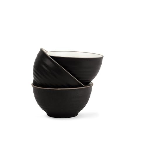 Shay Ceramic Veg Bowls Set of 6 for Dinner, 180ml, Black | Katori Set of 6 | Glossy Finish | Premium Stoneware | Ceramic Bowls Set of 6 | Dessert Bowl Set | Ice Cream Bowls (Japandi Veg Bowl, Black) - Image 5