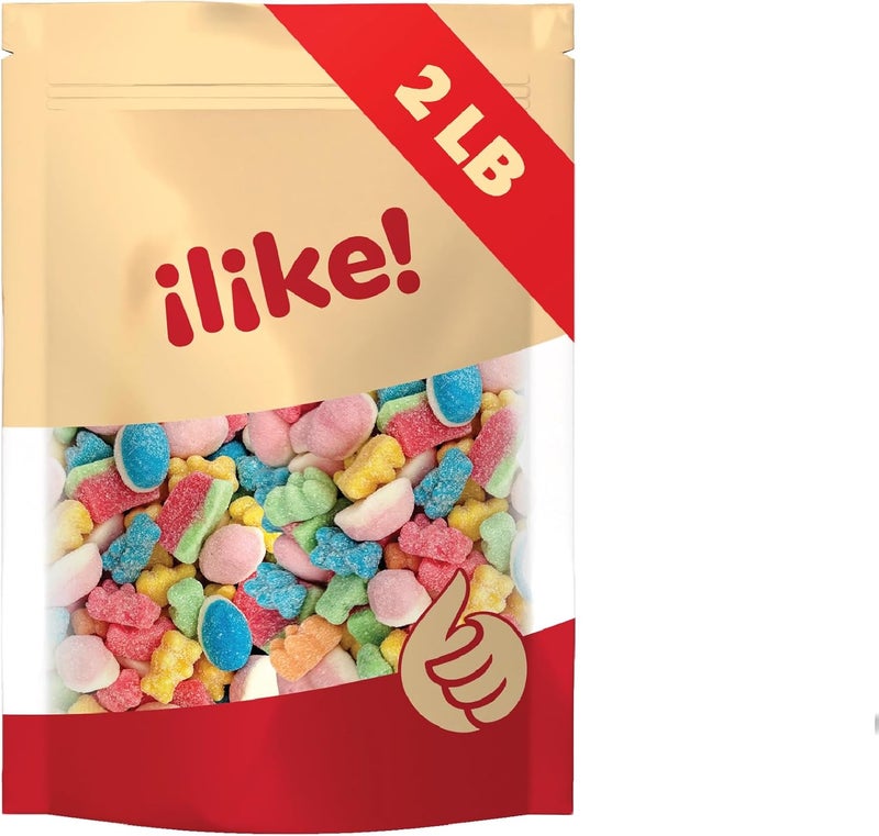 iLike Pastel Gummy Candy Mix - 2-Pound Bag of Sour Gummy Bears, Puffy Gummies, and Watermelon Wedges - Image 3
