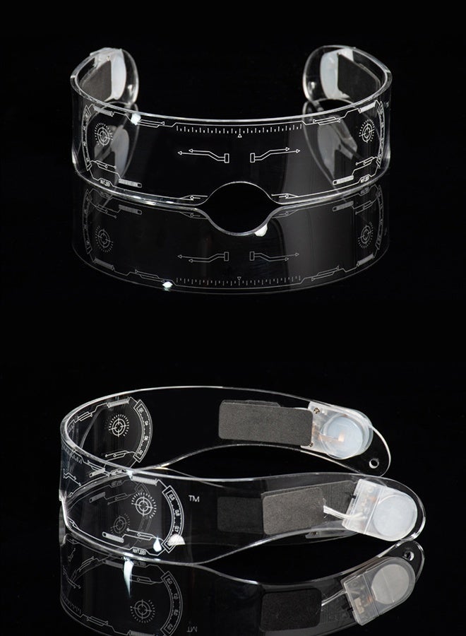 GROIC 1pc LED Glasses Punk Glow Glasses 7 Colors Futuristic Glasses 4 Mode Glow Glasses Monochrome Quick Flash Slow Flash Gradient Glow Glasses Party Supplies Cosplay Gear - Image 3