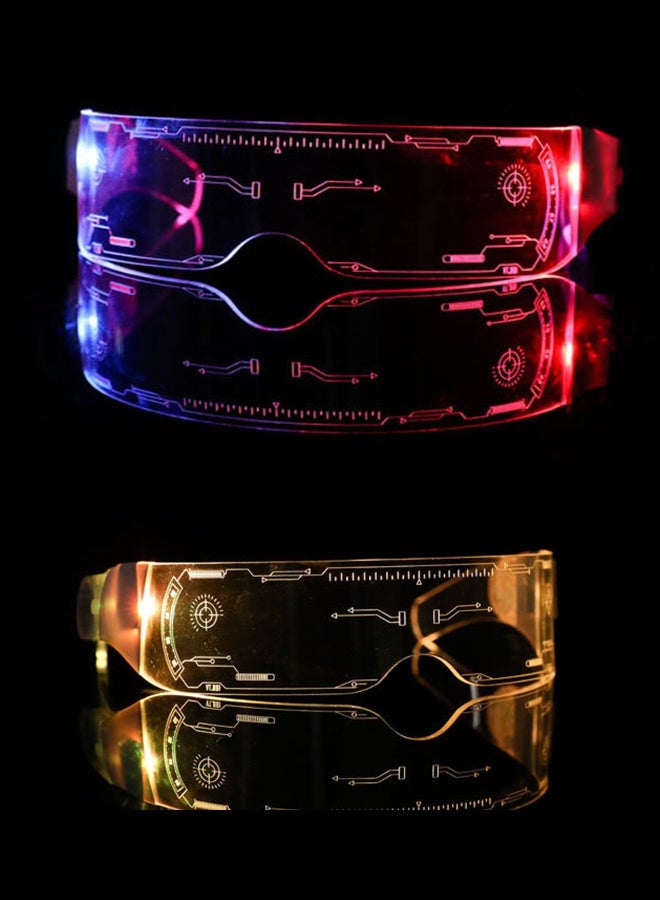 GROIC 1pc LED Glasses Punk Glow Glasses 7 Colors Futuristic Glasses 4 Mode Glow Glasses Monochrome Quick Flash Slow Flash Gradient Glow Glasses Party Supplies Cosplay Gear - Image 4