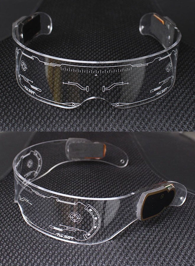 GROIC 1pc LED Glasses Punk Glow Glasses 7 Colors Futuristic Glasses 4 Mode Glow Glasses Monochrome Quick Flash Slow Flash Gradient Glow Glasses Party Supplies Cosplay Gear - Image 5