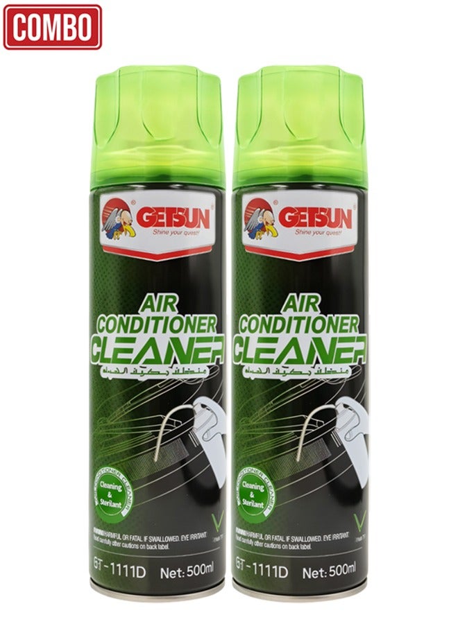 GETSUN 2 Piece COMBO Air Conditioner Cleaner Car AC Cleaner Comprehensive Air Conditioning Cleaner For Optimal Comfort And Efficiency 500ml GT-1111D - Image 1