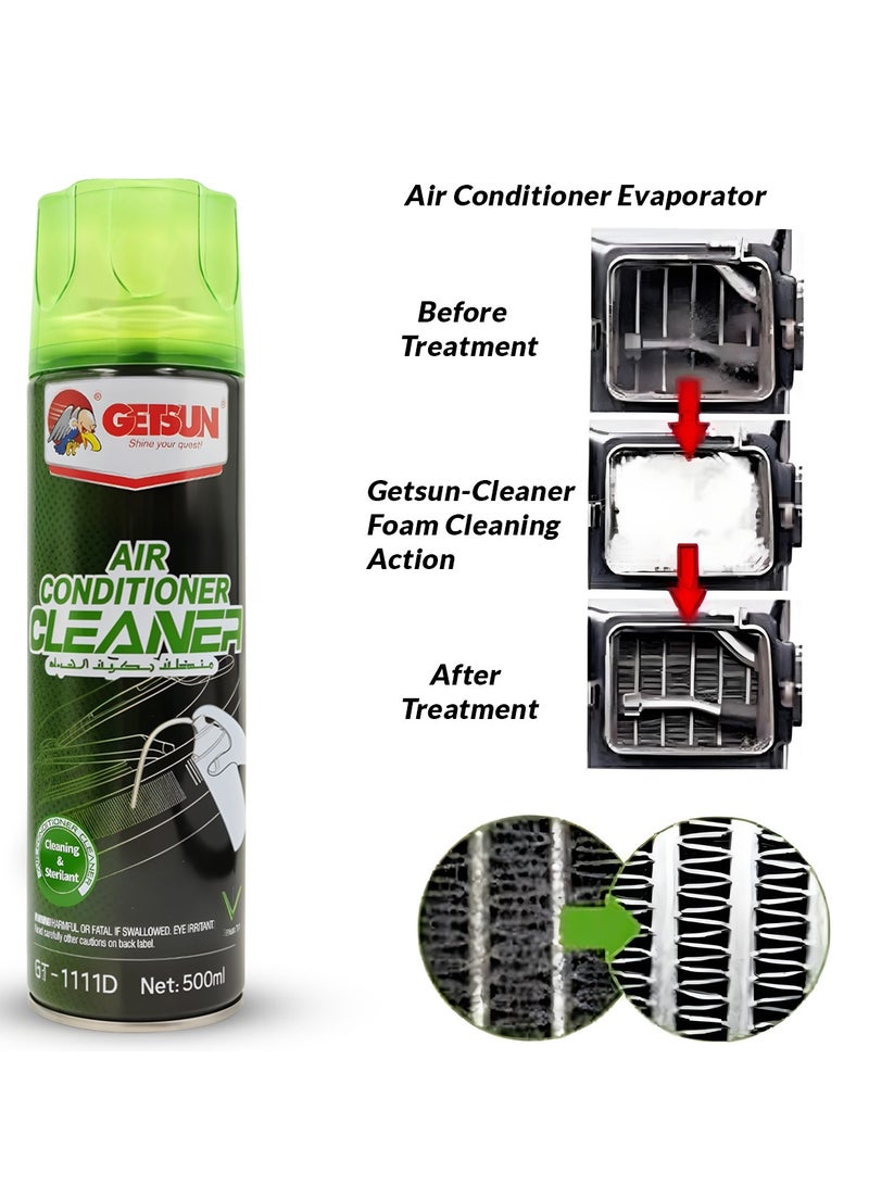 GETSUN 2 Piece COMBO Air Conditioner Cleaner Car AC Cleaner Comprehensive Air Conditioning Cleaner For Optimal Comfort And Efficiency 500ml GT-1111D - Image 4