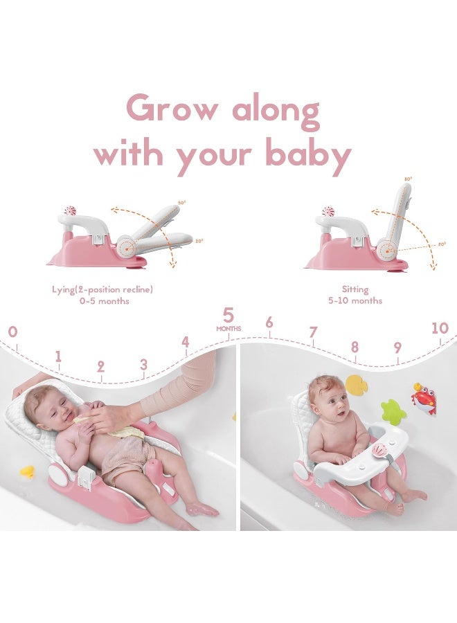 BabyBond Baby Bath Seat with Sitting & Lying 2 Modes - Image 2