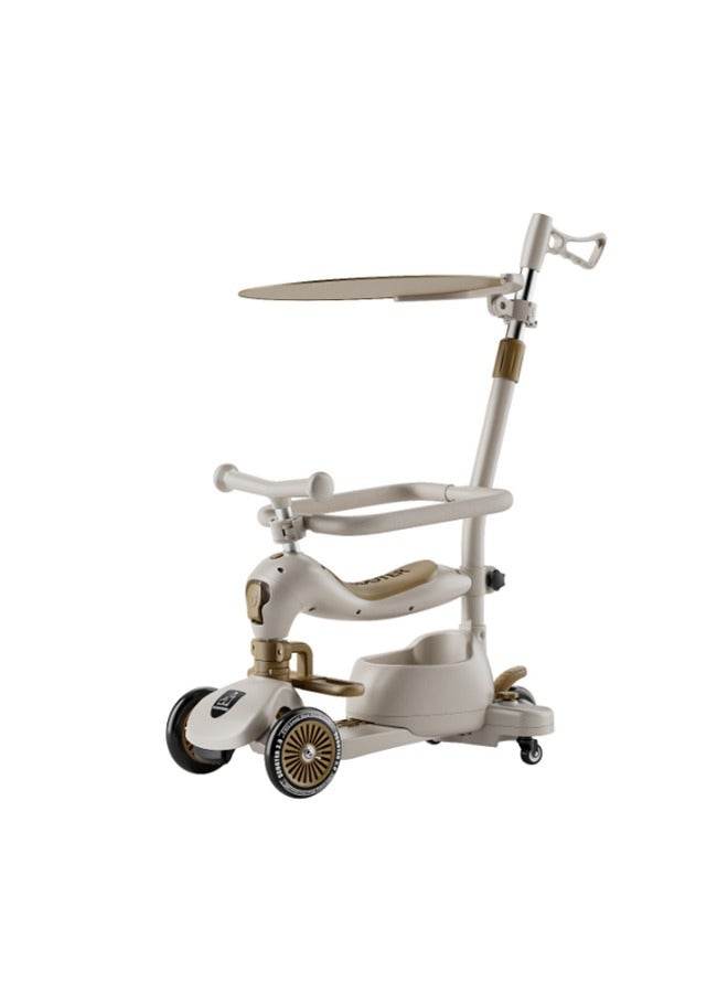 JCB CHIC 3 Wheeled Scooter for Kids - 3-in-1 Sit/Stand Child Toddlers, Kids Scooter with PU Luminous with Non-Slip Handle and Wide Deck, Sensitive Brakes, Adjustable Height, Scooters for Kids 0-6 Years - Image 1