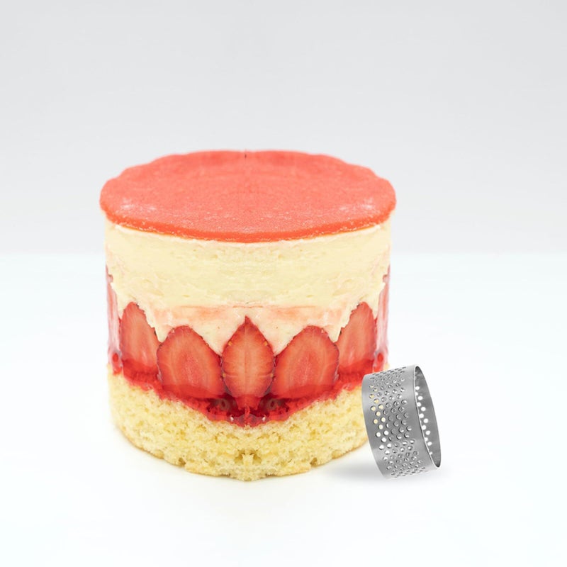 Reusable Stainless Steel Perforated Mousse Cake Mold 10Pcs Baking Set - Image 3