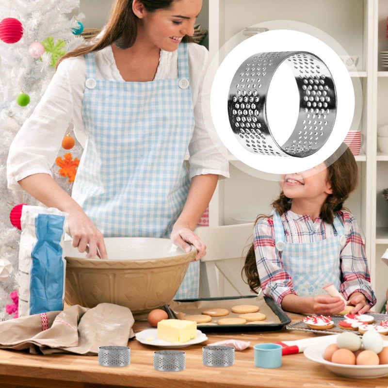 Reusable Stainless Steel Perforated Mousse Cake Mold 10Pcs Baking Set - Image 4