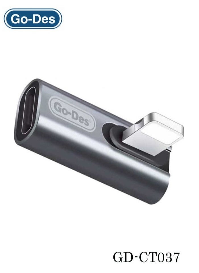 GO-DES - GD--CT037 USB-C to Lightning Adapter || High-Speed Charging & Data Transfer – Compatible with iPhone, iPad, and AirPods – Fast, Reliable, Durable Adapter for Seamless Connectivity and Charging – Portable, Compact Design for On-the-Go Use - Image 1