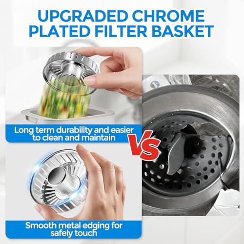 zaa Kitchen Sink Drain Strainer - Kitchen Sink Stopper,Stainless Steel Kitchen Drain Plug & Sink Installation Parts with Anti-Clogging Basket, Fit US Standard 3-1/2'' Sink Drain Hole - Image 5