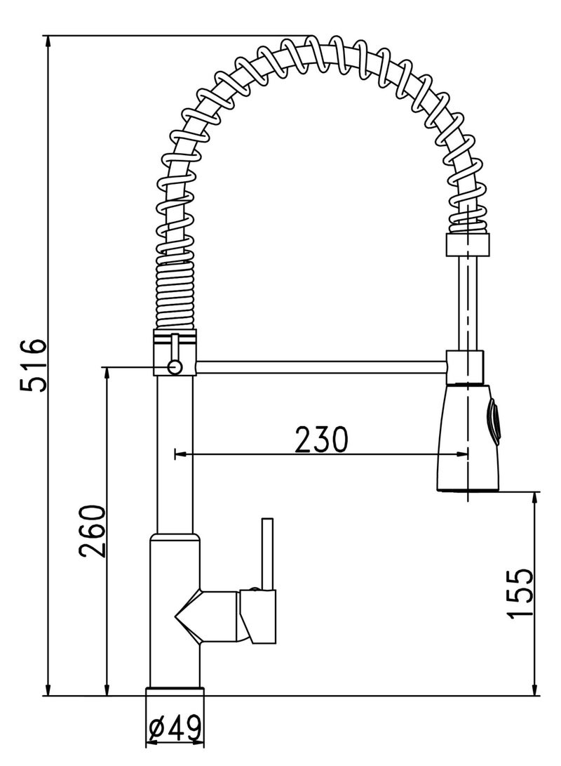 HESANIT Spring Sink Mixer with Two-Function Sprayer - Image 2
