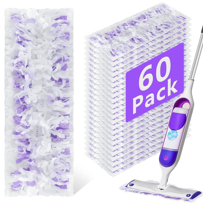 DOCXCDO 60 Pack Power Mop Refill Pads for Swiffer Power Mop , Disposable Swifter Wet Pad Refills for Swiffer, Replacement Spray Wet Pads Refills for Multi-Surface&Wood Floor Cleaning - Image 1