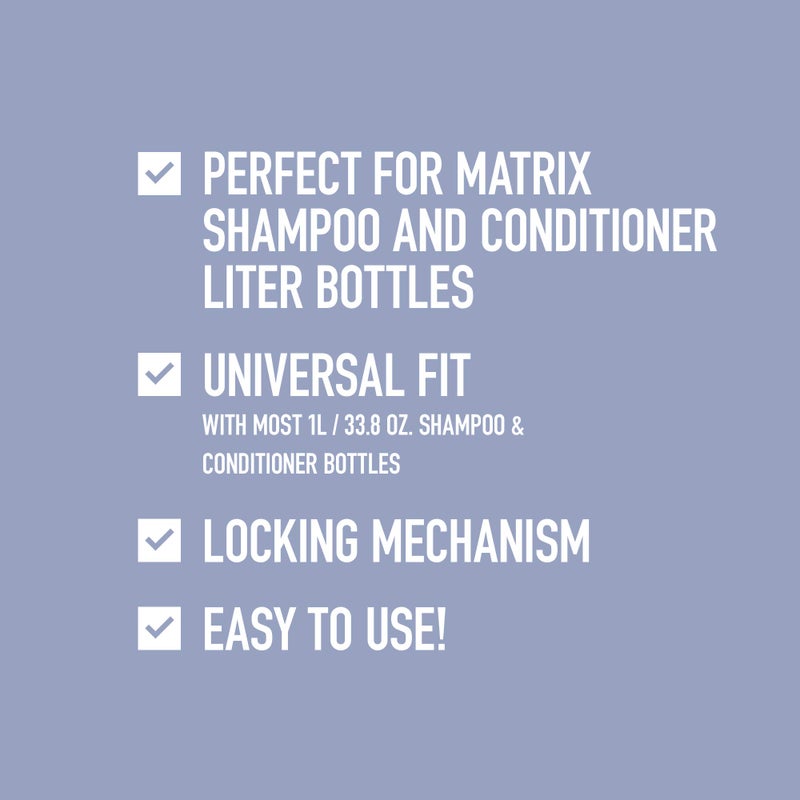 Matrix Universal Dispensing Pump | Shampoo and Conditioner Bottle Pump | Fits 1L Bottles (33.8oz) | Black - Image 3