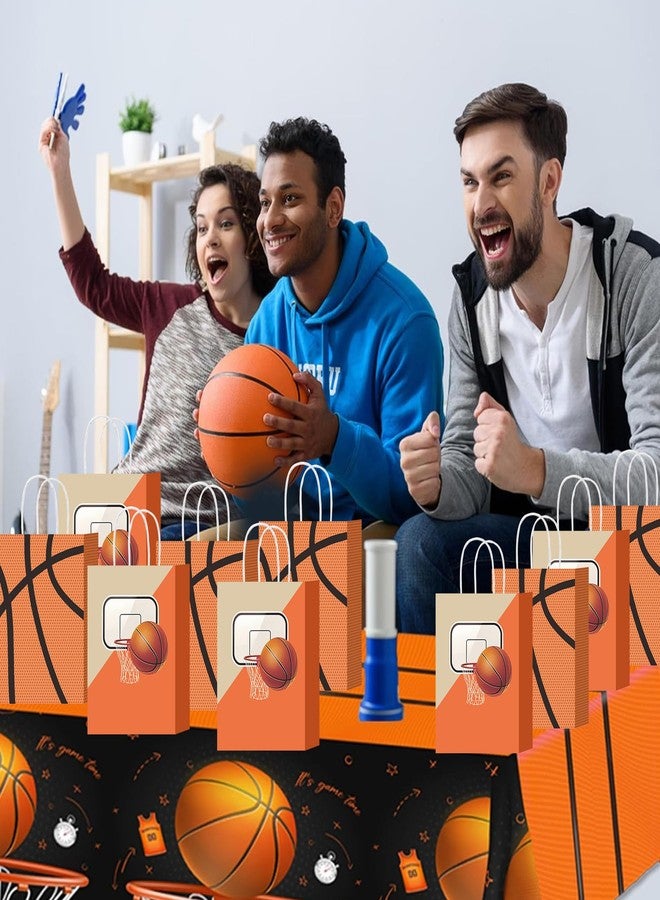 W WINTMING مجموعة هدايا كرة السلة الشتوية W WINTMING، 16 قطعة، مزودة بمقابض، أكياس هدايا ورقية لحفلات كرة السلة، مناسبة لحفلات الفرق الرياضية والفعاليات الرياضية وأعياد الميلاد (كرة السلة) - Image 4