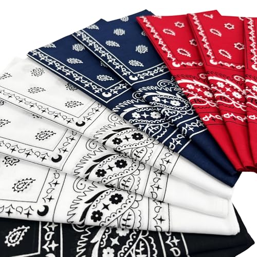 Vamqor 100% Cotton 10 Pack Fine Bandanas(Basic Assorted) - Image 2