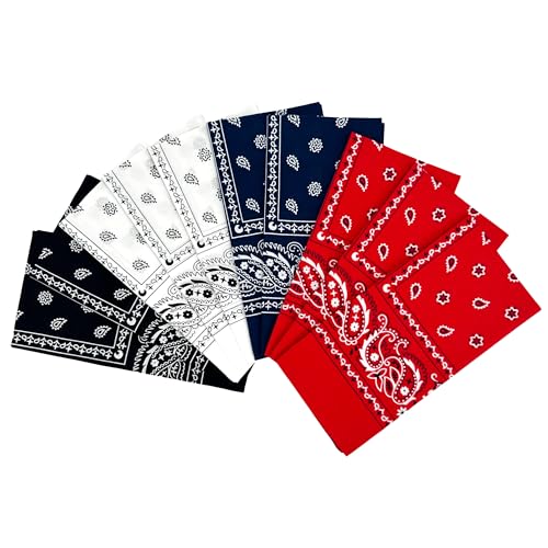 Vamqor 100% Cotton 10 Pack Fine Bandanas(Basic Assorted) - Image 1