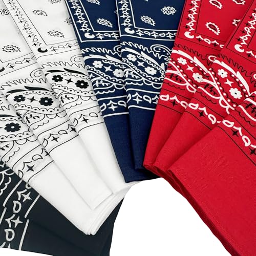 Vamqor 100% Cotton 10 Pack Fine Bandanas(Basic Assorted) - Image 5