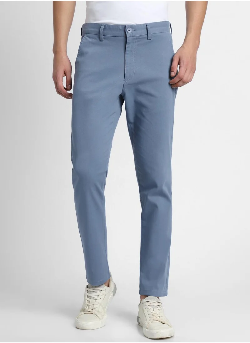 دينيس لينغو Regular Fit Steel Blue Chinos Pants For Men