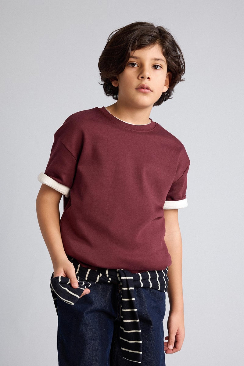 DeFacto Red Boy Oversize Fit Short Sleeve T-Shirt Casual - Image 3