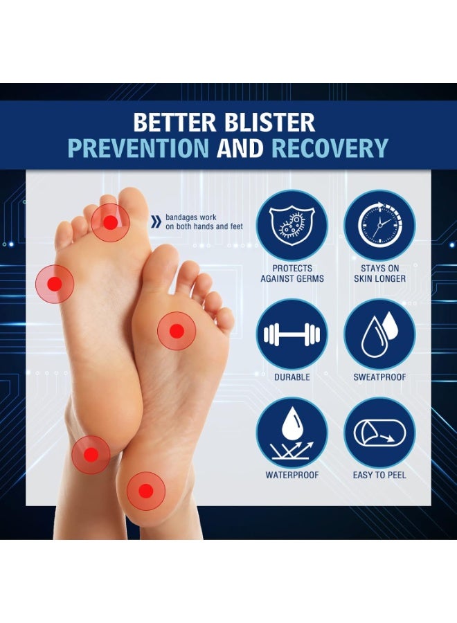 لاصقات هيدروكولويد للكعب - 68 قطعة: ضمادة مائية عازلة مضادة للماء والالم، رقائق حماية الكعب للوقاية من البثور وعلاج الاحتكاك في القدم وأصابع القدم مع الشفاء السريع - Image 4