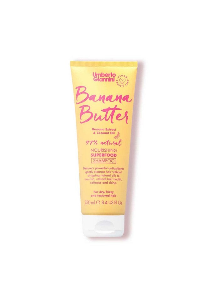 Umberto Giannini Banana Butter Nourishing Superfood Shampoo, Vegan & Cruelty Free Moisturising Formula for Dry, Textured or Frizzy Hair - Image 1
