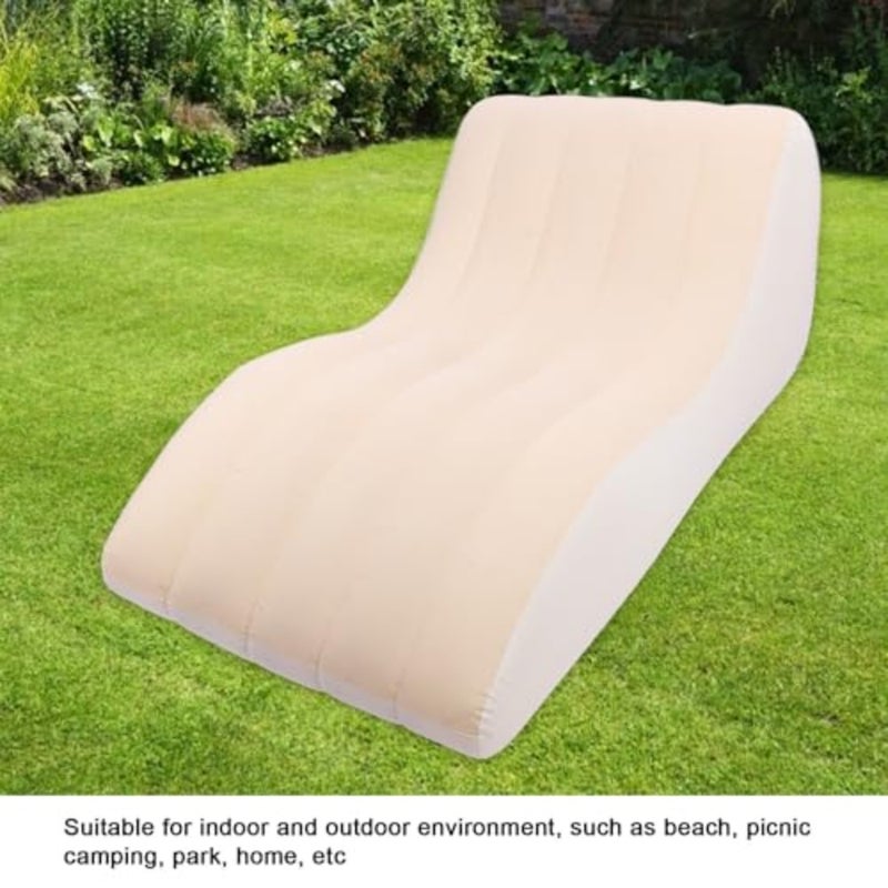 Inflatable Lounger, PVC Portable Inflatable Chair Inflatable Couch Camping Sleeping Sofa Bed Folding Couch Furniture for Home Picnics Hiking Travel - Image 3
