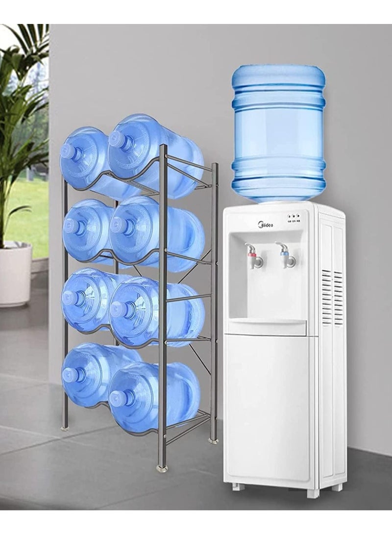 DubaiGallery Steel Water Bottle Storage Rack 4 Tier For 8 Bottles Gallon Jar Cane Jug Holder Cooler Organizer Shelf Stand For Home Kitchen Office Garages Restaurant Gym - Image 4