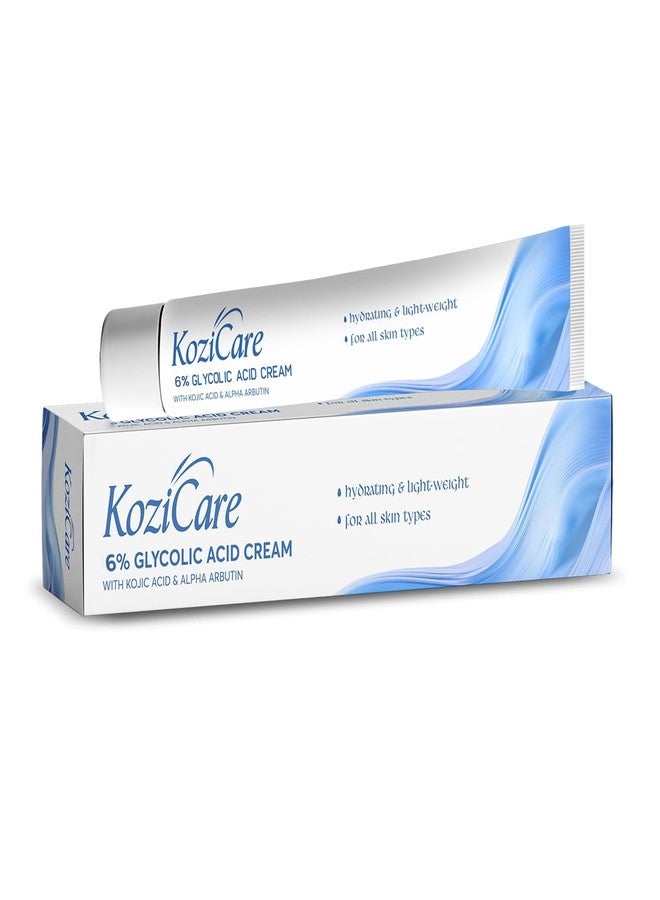 Kozicare Glycolic Acid Face Cream 6% | Anti Wrinkles & Anti-Ageing Brightening Cream | Reveal Radiant Skin | Glycolic Acid, Aloe Vera, & Vitamin E | Women's & Men's Face Cream - 15gm - Image 1
