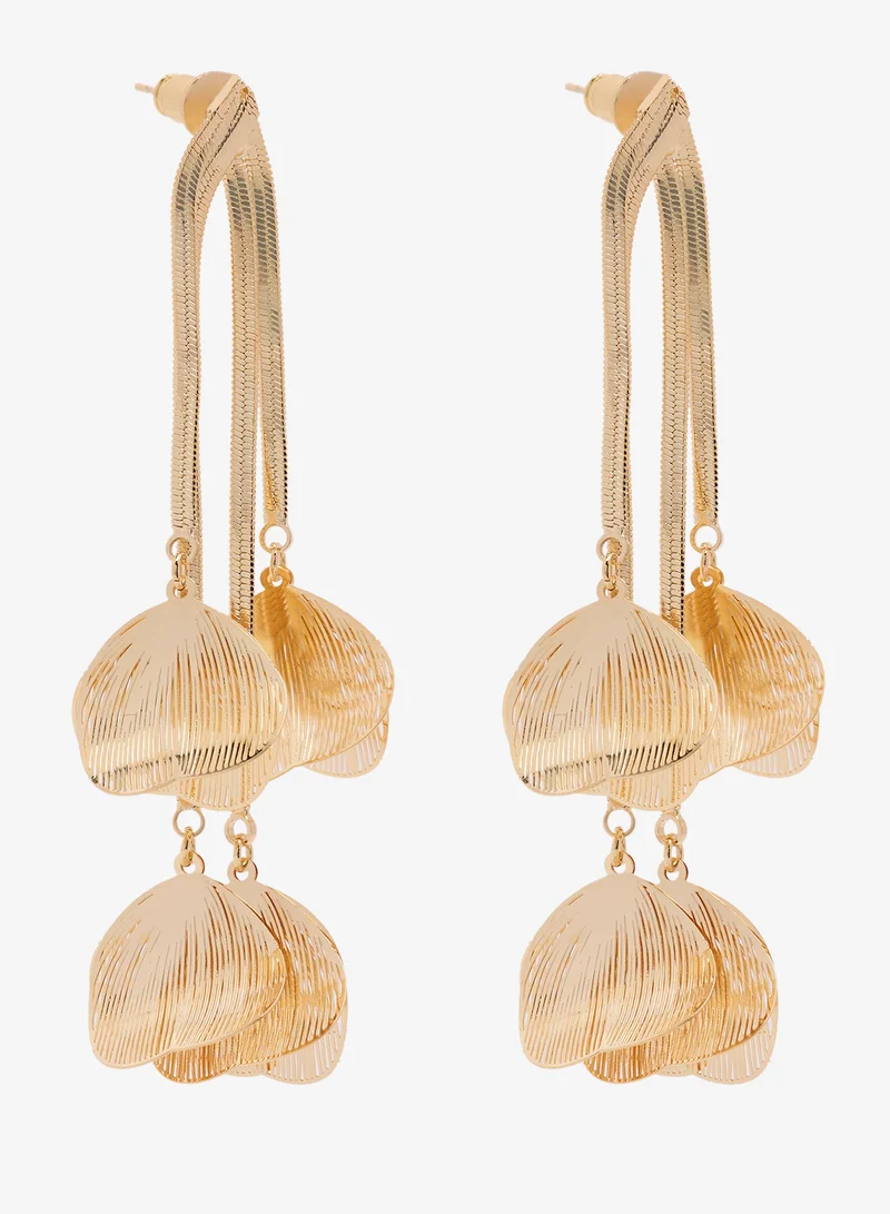 جينجر أقراط ذهبية متدلية