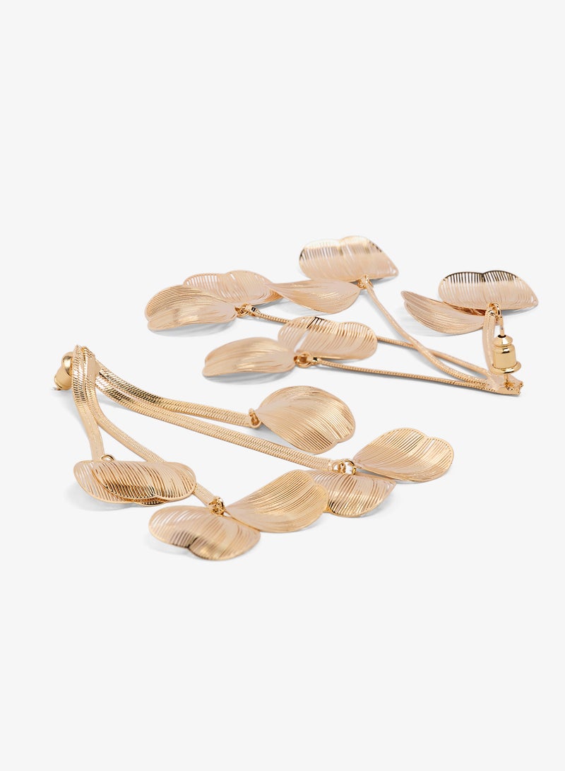 Ginger Drop Down Gold Earrings - Image 2