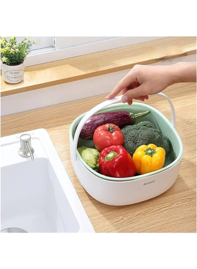 إيكوكو سلة مصفاة خضراوات عالية الجودة - مصفاة متينة أو بلاستيكية بمقابض مريحة وفتحات تصريف - مثالية لغسل وشطف وتصفية الفواكه والخضروات والمعكرونة - Image 1