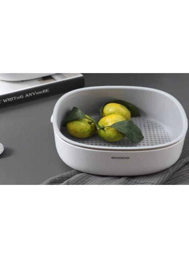 إيكوكو سلة مصفاة خضراوات عالية الجودة - مصفاة متينة أو بلاستيكية بمقابض مريحة وفتحات تصريف - مثالية لغسل وشطف وتصفية الفواكه والخضروات والمعكرونة - Image 4